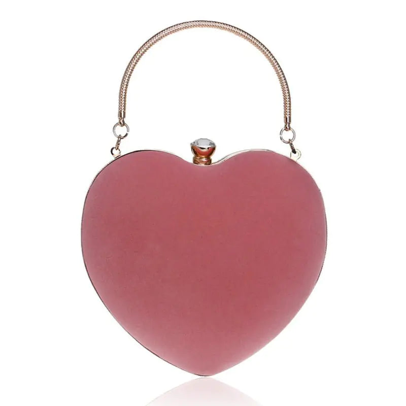 Heart Shape Velvet Clutches Bag