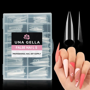 UNA GELLA Long Stiletto Almond Nail Tips for Acrylic Nails