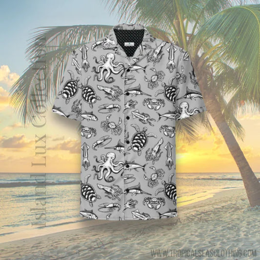 Night Dive Hawaiian Button Shirt