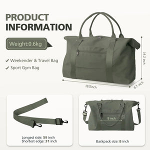 Travel Duffle Bag, Waterproof Weekender Bag Carry On Tote Bags for Women