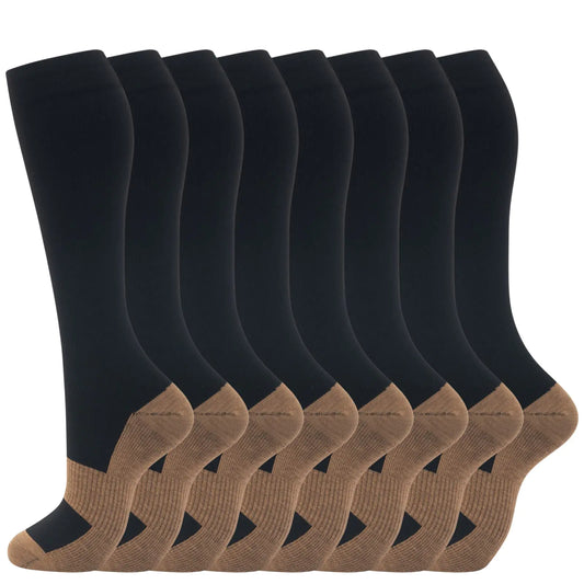 fenglaoda 8 Pairs Compression Socks for Men & Women