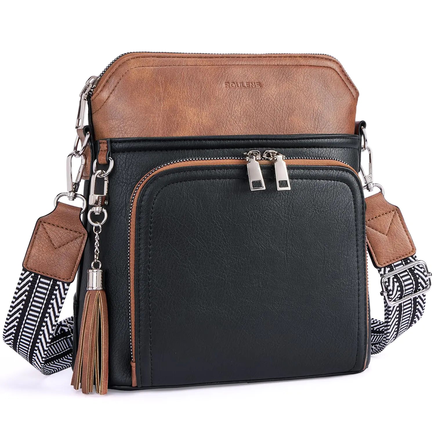 Leather Women's Shoulder Handbags with Tassel Taupe