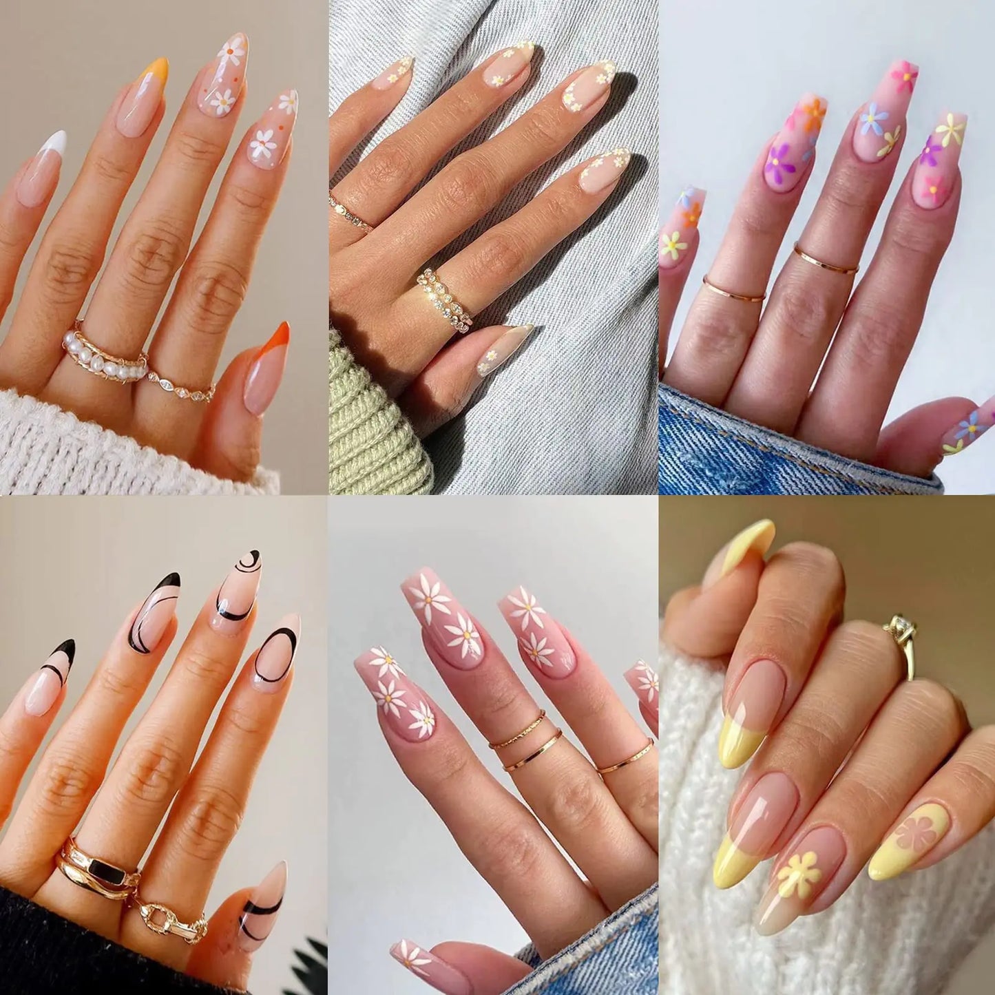 Press on Nails Medium Design, Misssix Short Fake Nails