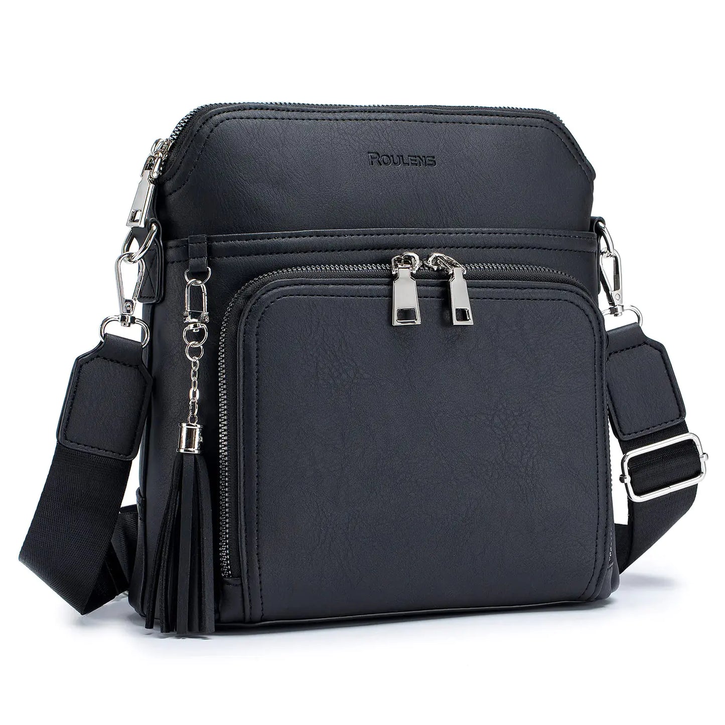 Leather Women's Shoulder Handbags with Tassel Taupe