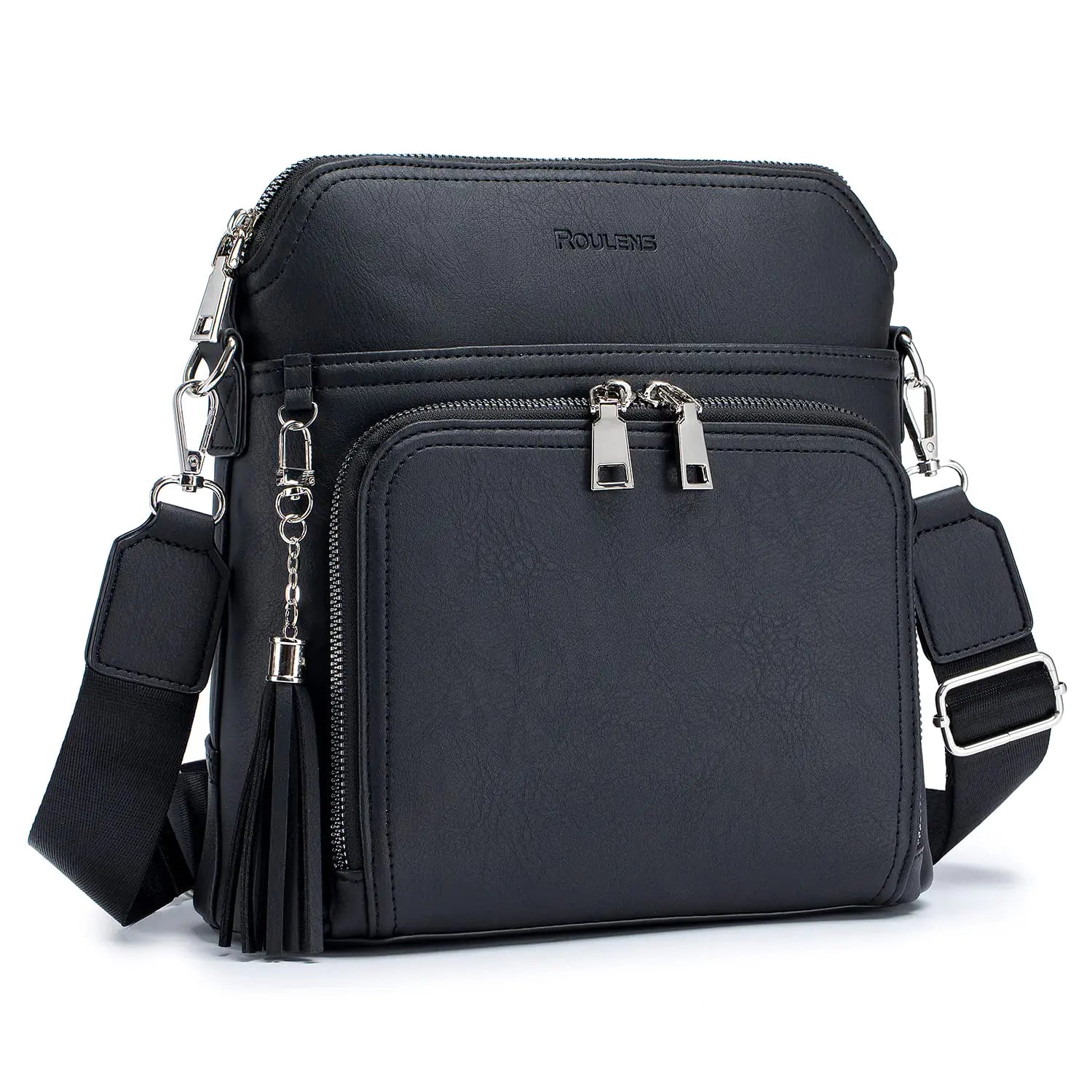 Leather Women's Shoulder Handbags with Tassel Taupe