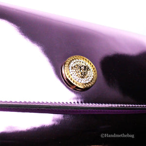 Versace Medusa Lilac Crystal Metallic Leather