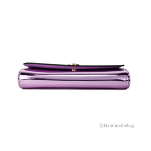 Versace Medusa Lilac Crystal Metallic Leather