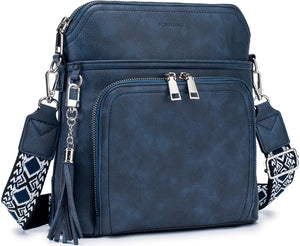 Leather Women's Shoulder Handbags with Tassel Taupe