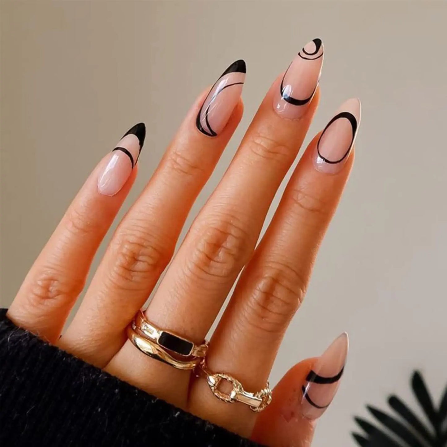 Press on Nails Medium Design, Misssix Short Fake Nails