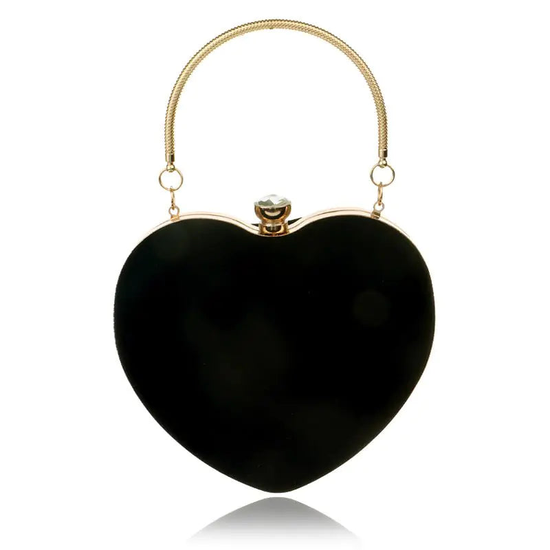 Heart Shape Velvet Clutches Bag
