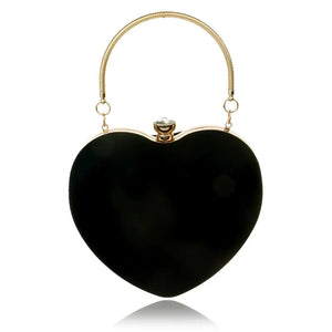 Heart Shape Velvet Clutches Bag