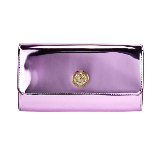 Versace Medusa Lilac Crystal Metallic Leather