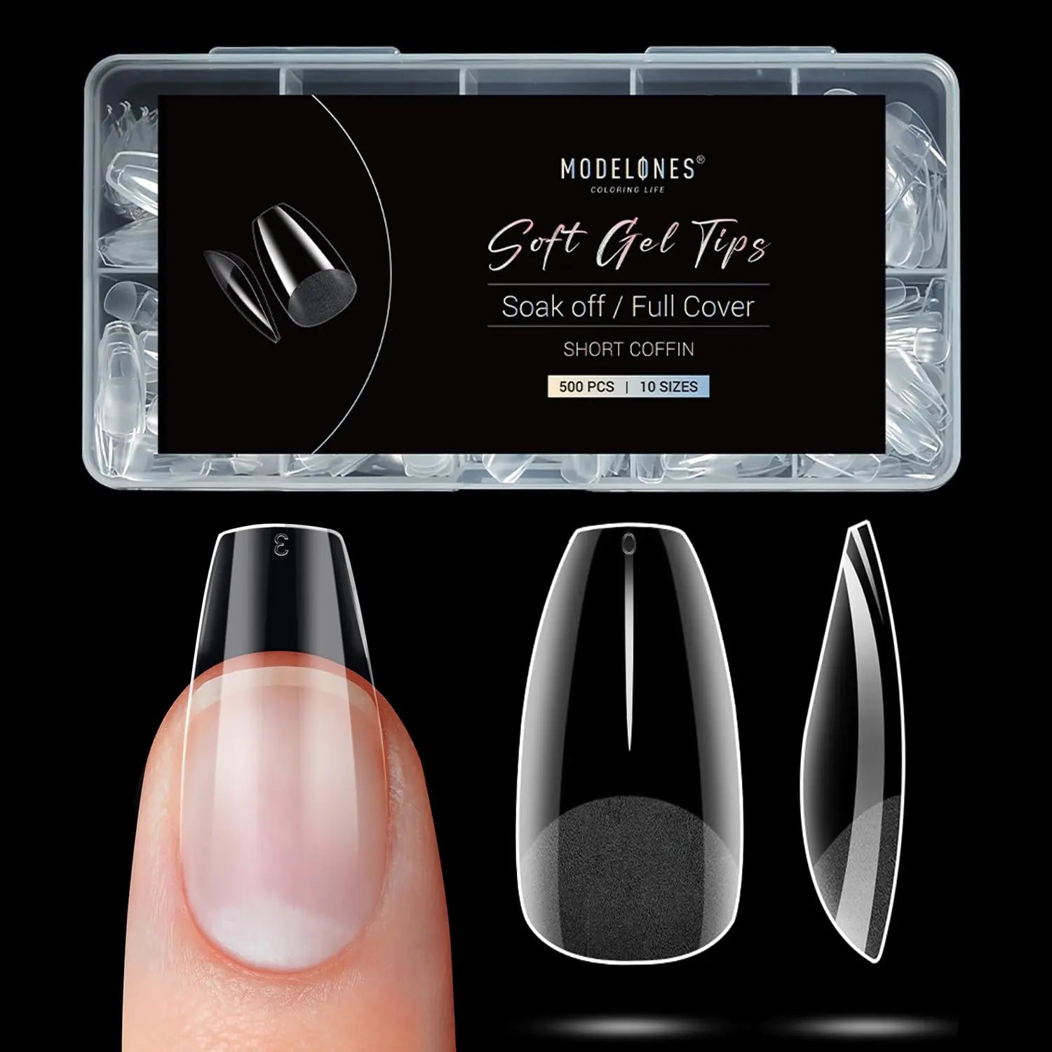 Modelones Short Coffin Nail Tips